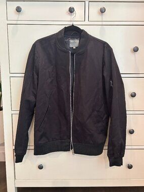 ASOS Black Bomber Jacket – Size Medium
